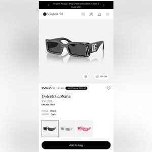 Dolce & Gabbana Black Studded Sunglasses